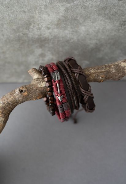 4 Packs of Arrow Braided String Bracelets