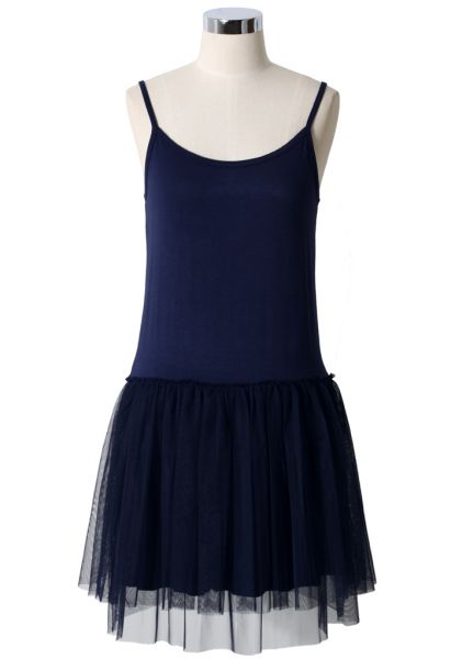 Vestido de Tul Estilo Ballet en Azul Marino