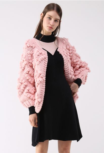 Cárdigan de punto de tu amor en rosa