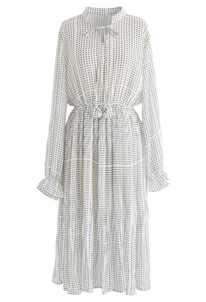 Vestido de gasa con lunares en blanco de One More Time