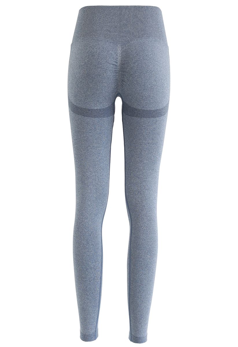 Butt Lift High-Rise Fitted Leggings in Dusty Blue
