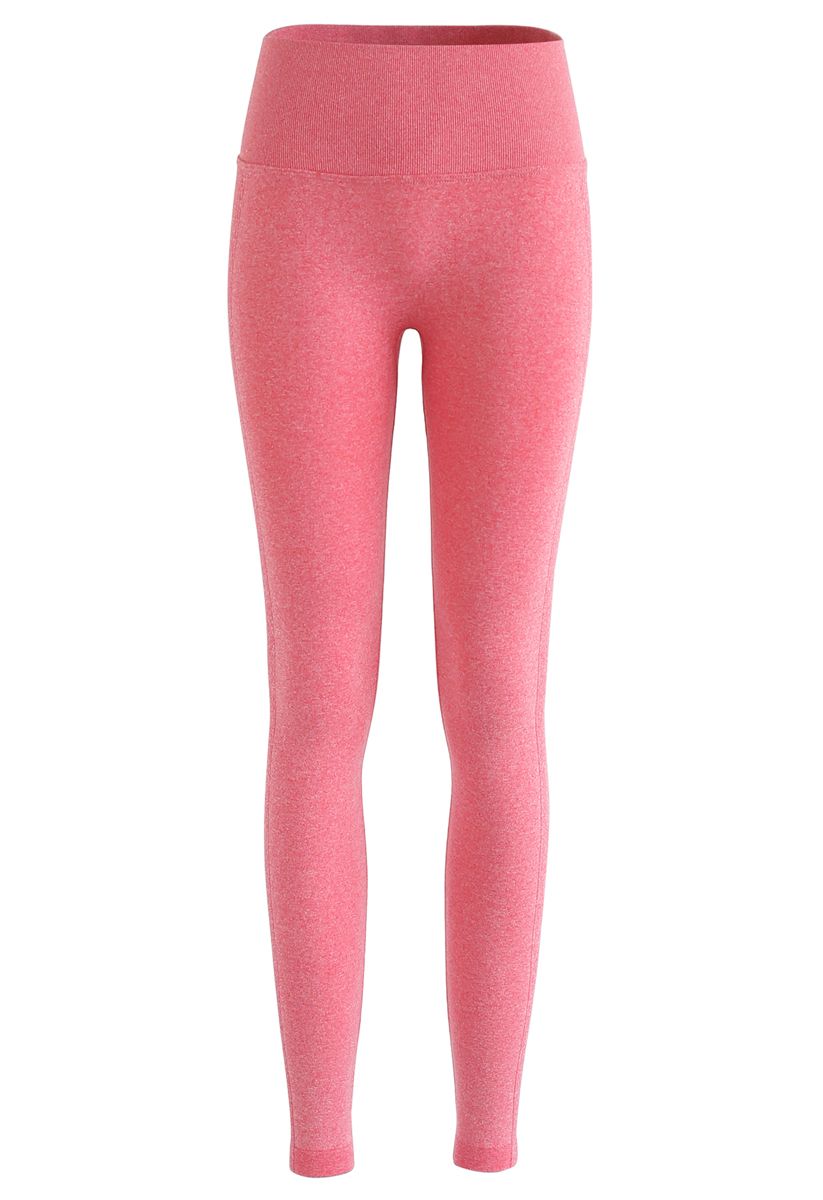 Butt Lift High-Rise Fitted Leggings in Peach