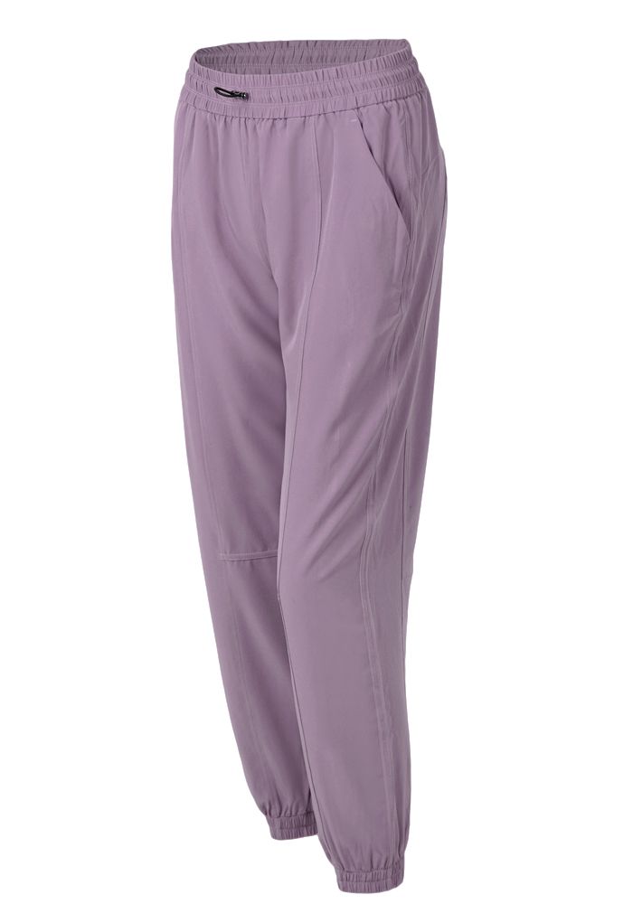 Drawstring Pockets Tapered Joggers in Purple