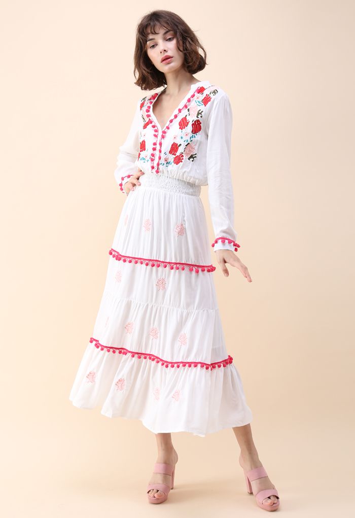  Stay Romance Embroidered Maxi Dress
