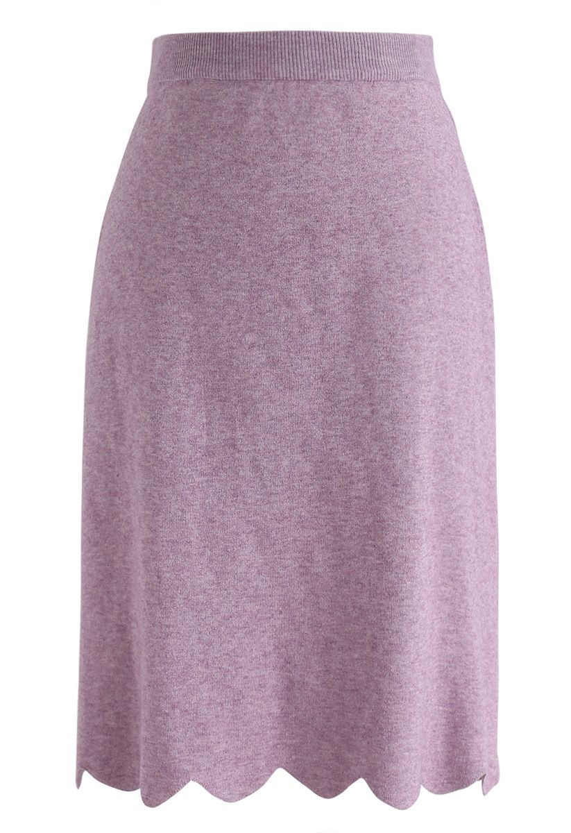 Passing Dreams Knit Top and Skirt Set in Lilac