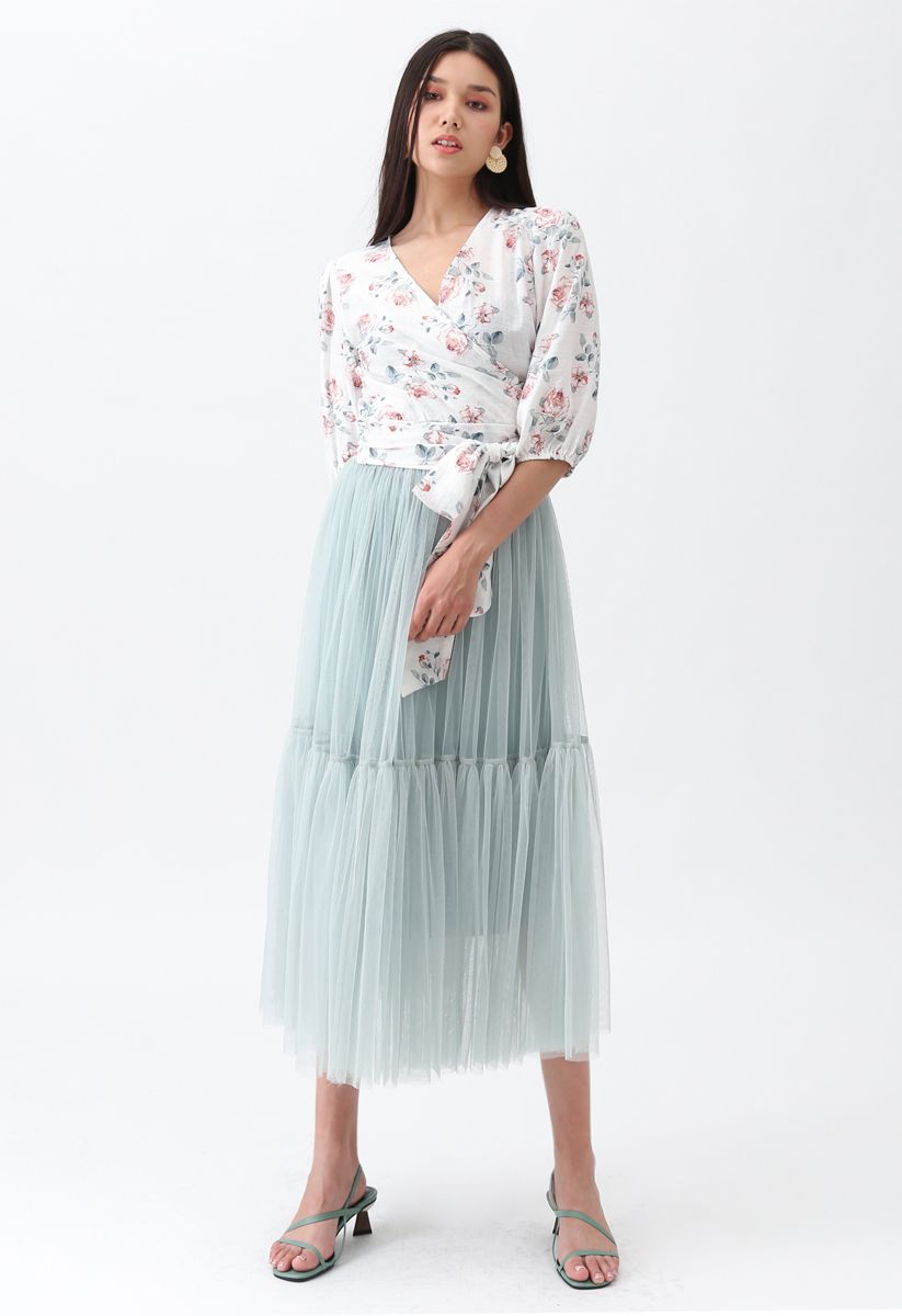 Can't Let Go Mesh Tulle Skirt in Mint