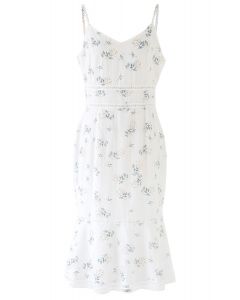 Vestido camisero ajustado con estampado de rayas en relieve en blanco de Bouquet