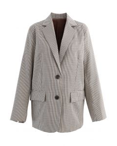 Blazer con puños abiertos y diseño de pata de gallo