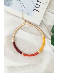 Collar Tribal Metálico Envuelto Multicolor