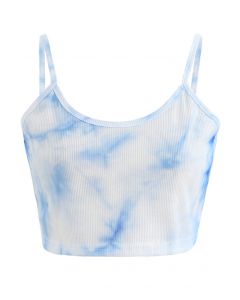 Tie-Dye Crop Tank Top in Blue