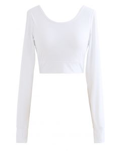 Crisscross Straps Crop Top in White