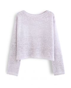 Variegated Open Knit Sweater in Lavender