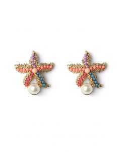 Pendientes de Estrella de Mar con Adorno de Perla