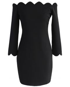 Vestido recto con hombros descubiertos The Era of Your Charm en negro