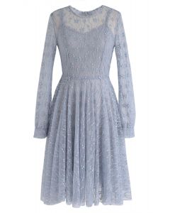 Once Upon a Dream Lace Dress in Dusty Blue