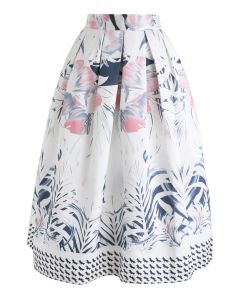 Falda midi estampada con flores en toda regla