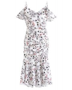 Vestido ajustado estampado floral Cocktails Night en blanco