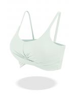Crossover Ruched Low-Impact Sports Bra in Mint