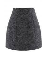 Wool-Blended Bud Mini Skirt in Smoke
