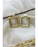 Hammered Square Gold Earrings