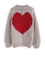 Cárdigan grueso tejido a mano de Key to My Heart